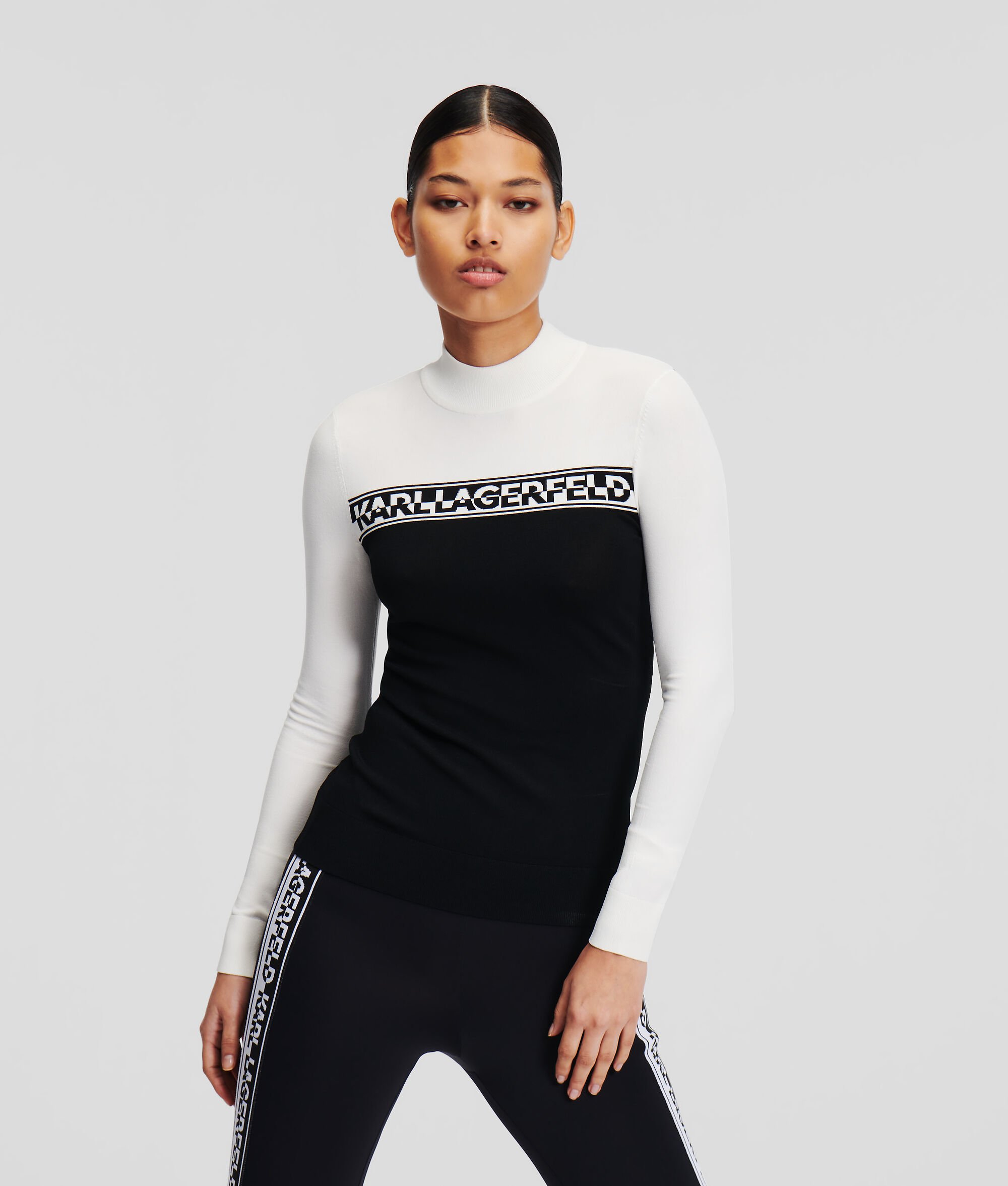 (image for) Chic Karl Logo Lightweight Turtleneck Jumper